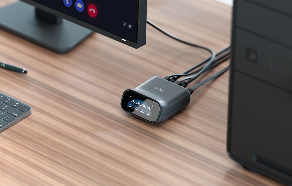 Maršrutizatorius KVM Jungiklis - GL.iNet GL-RM10 Nuotolinis KVM 4K 30 Hz Wi‑Fi 6 aprašymas - Prekės nuotrauka Maršrutizatorius KVM Jungiklis - GL.iNet GL-RM10 Nuotolinis KVM 4K 30 Hz Wi‑Fi 6 aprašymas - Prekės nuotrauka