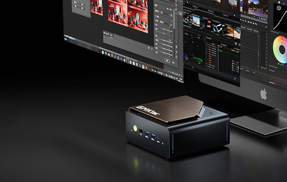 GMKTEC EVO-T2S Mini PC with Intel Panther Lake X7 358H, 64GB, and 1TB aprašymas - Prekės nuotrauka