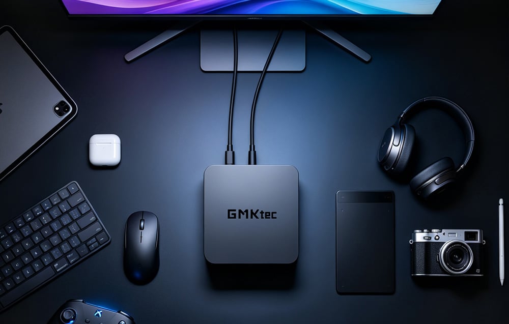 GMKtec K17 Mini PC with Intel Core Ultra 5 226V, 16GB RAM, 1TB Storage, and Windows 11 Pro aprašymas - Prekės nuotrauka