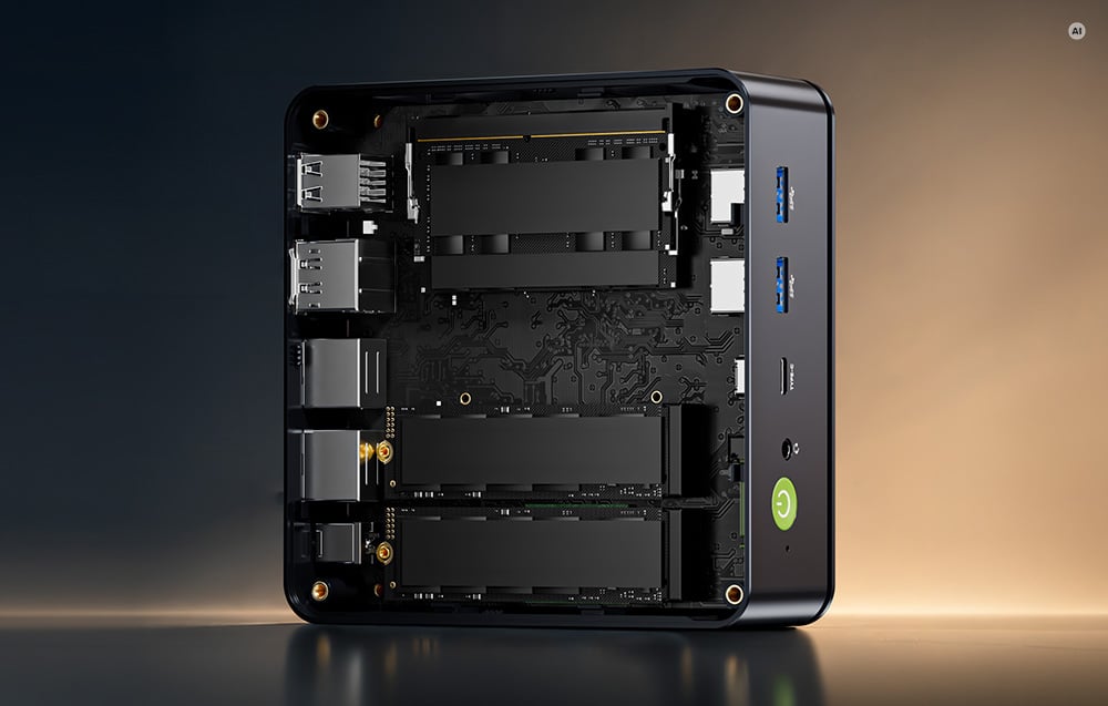 GMKTEC M5S Mini PC with Ryzen 3 5400U, 16GB, and 256GB aprašymas - Prekės nuotrauka