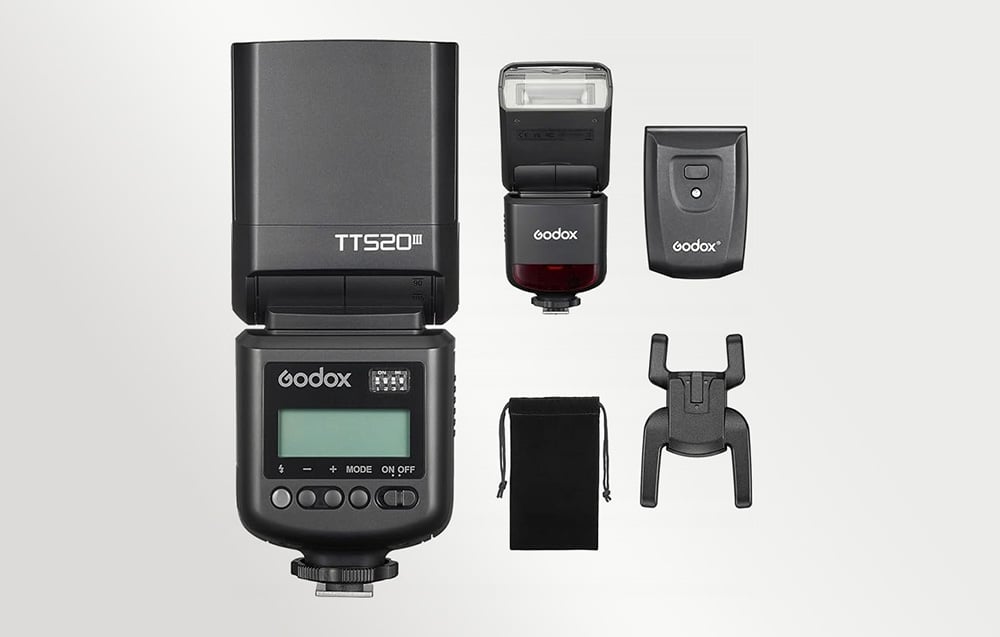 Fotoaparato blykstė - Godox TT520III LCD, reguliuojama galia, sukamoji galva aprašymas - Prekės nuotrauka