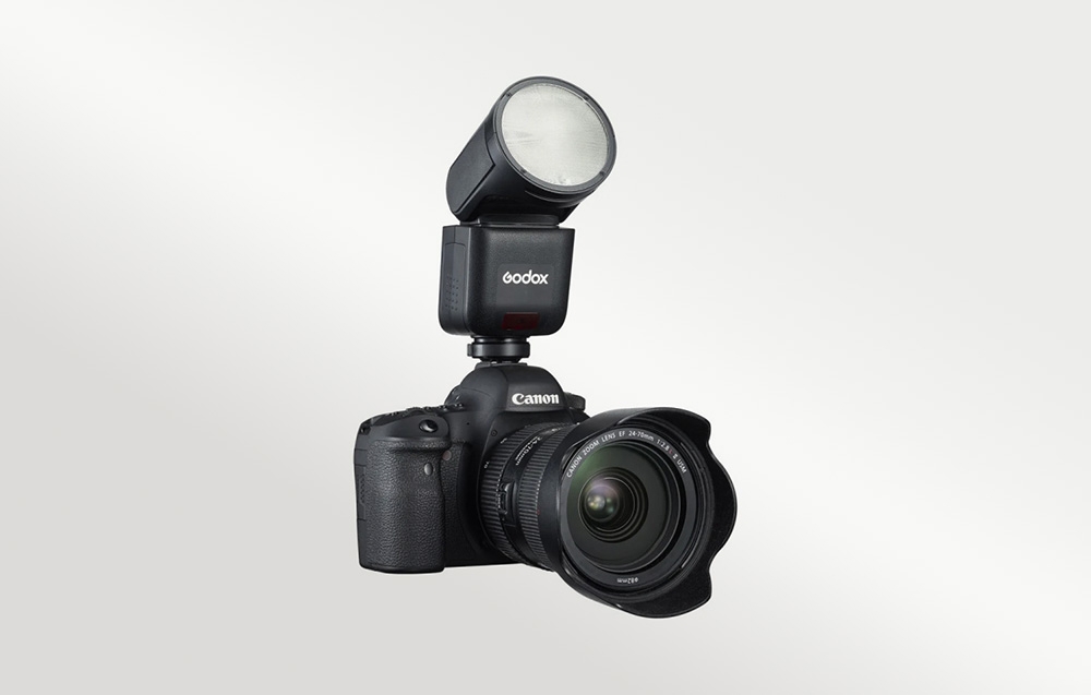 „Canon“ skirta „Godox V1 Mid“ blykstė aprašymas - Prekės nuotrauka