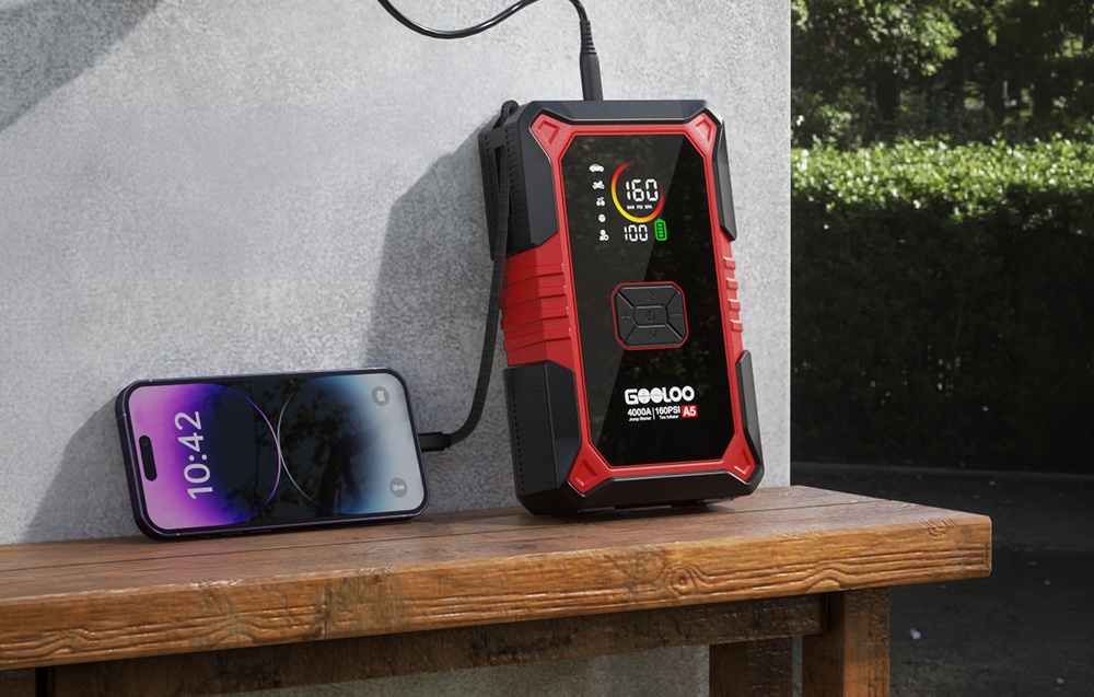 GOOLOO A5 2-in-1 Jump Starter with Compressor aprašymas - Prekės nuotrauka