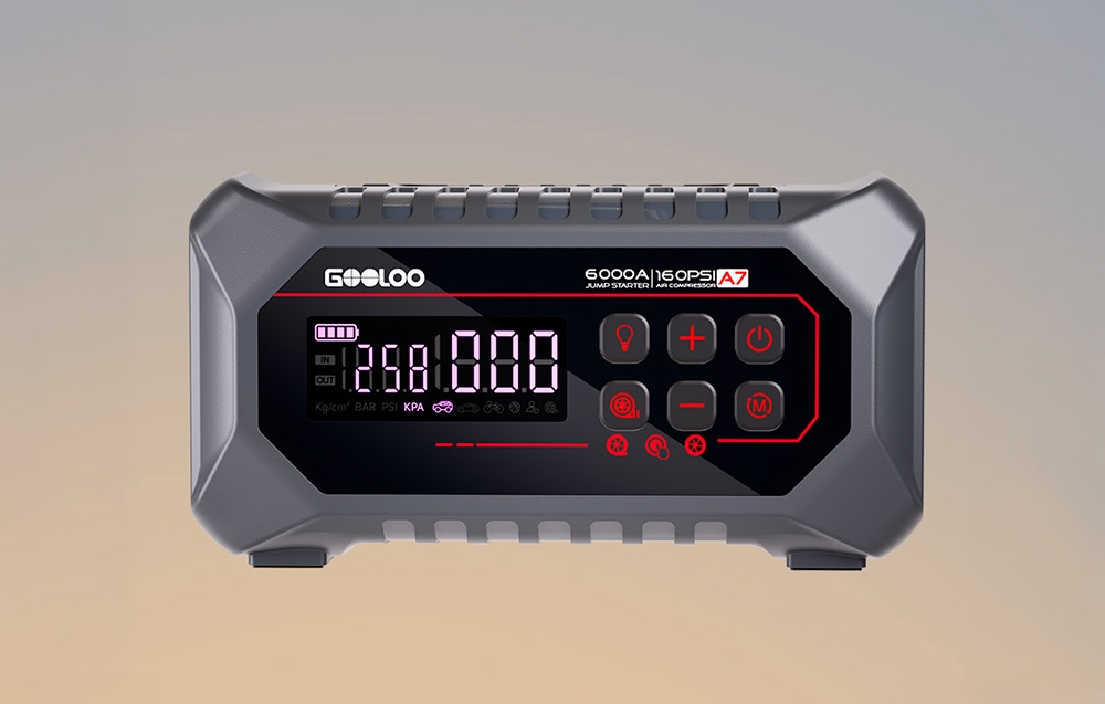 Paleidimo Įrenginys - GOOLOO A7 88,8 Wh 6 000 A Su 160 PSI Oro Kompresoriumi aprašymas - Prekės nuotrauka Paleidimo Įrenginys - GOOLOO A7 88,8 Wh 6 000 A Su 160 PSI Oro Kompresoriumi aprašymas - Prekės nuotrauka