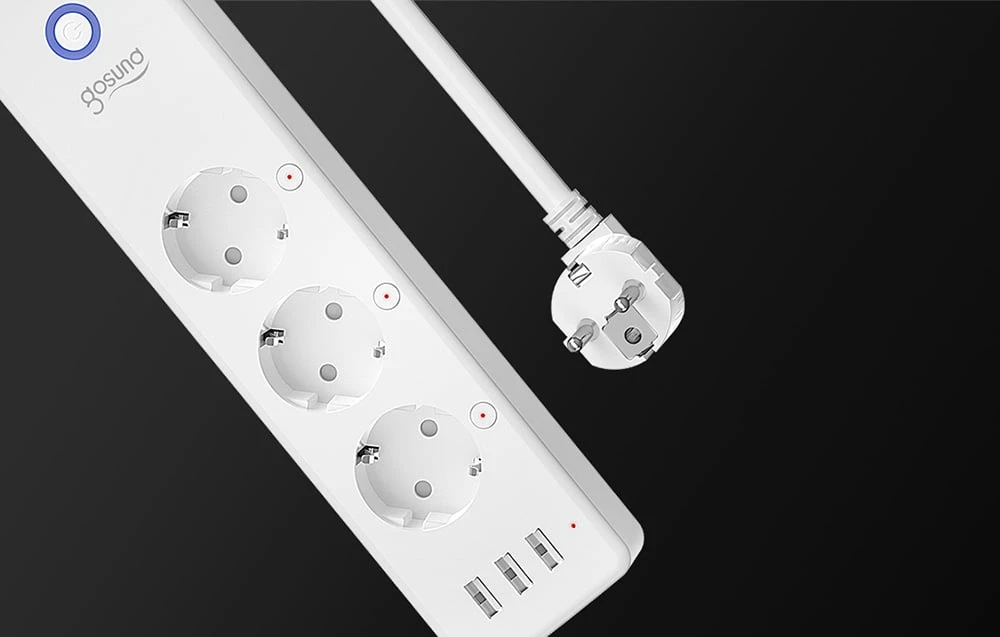 Gosund P1 3x Schuko elektros lizdai 3x USB 3680W TUYA, Smart Life, Gosund aprašymas - Prekės nuotrauka Gosund P1 3x Schuko elektros lizdai 3x USB 3680W TUYA, Smart Life, Gosund aprašymas - Prekės nuotrauka