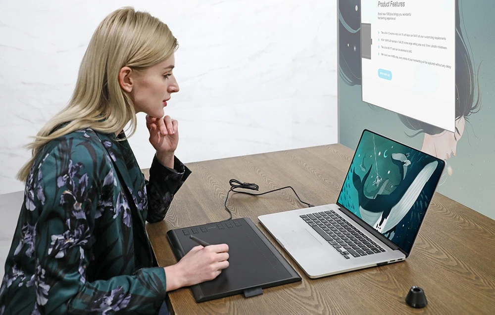 Grafinė planšetė HUION Inspiroy H1060P aprašymas - Prekės nuotrauka