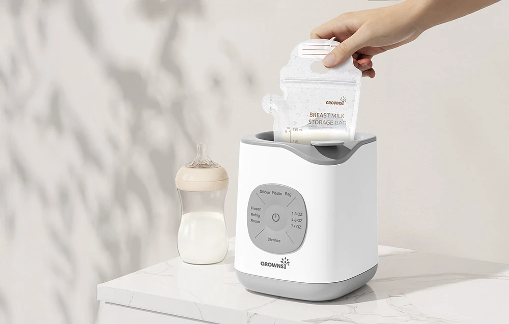 Grownsy 10-in-1 bottle warmer (pilka) aprašymas - Prekės nuotrauka