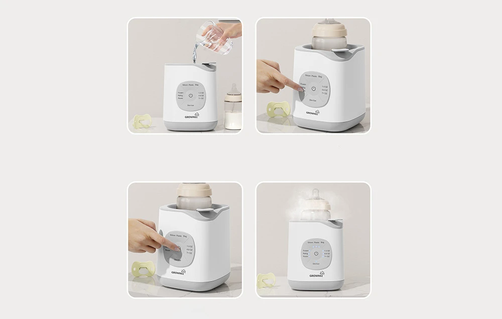 Grownsy 10-in-1 bottle warmer (pilka) aprašymas - Prekės nuotrauka