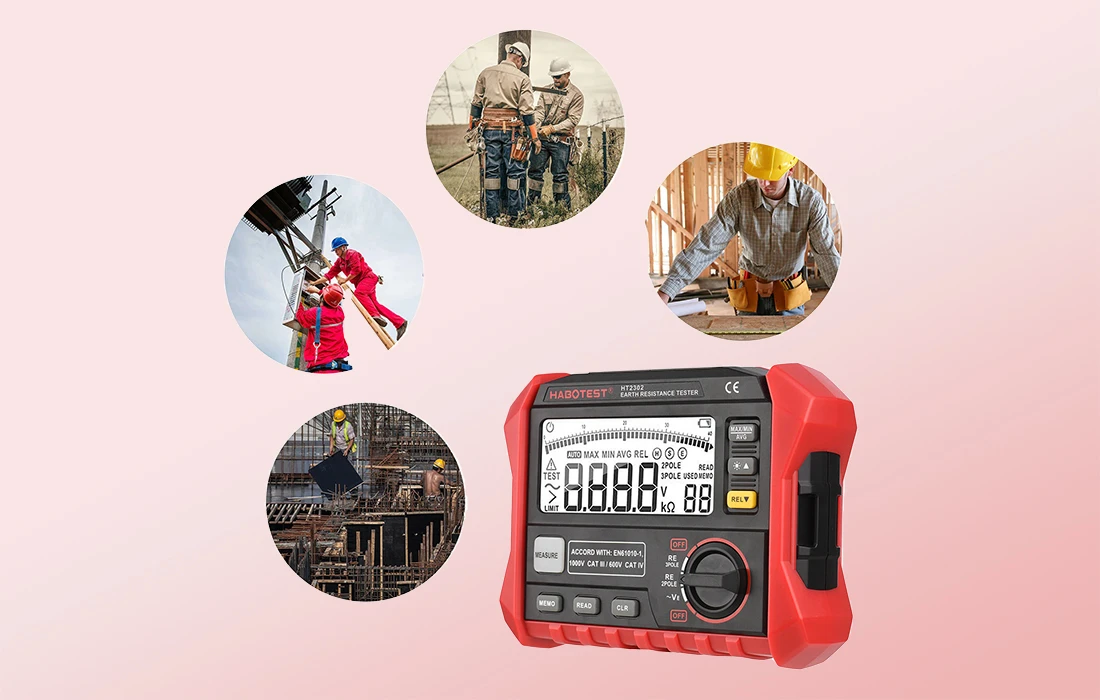 Habotest HT2302 skaitmeninis žemės atsparumo testeris aprašymas - Prekės nuotrauka Habotest HT2302 skaitmeninis žemės atsparumo testeris aprašymas - Prekės nuotrauka