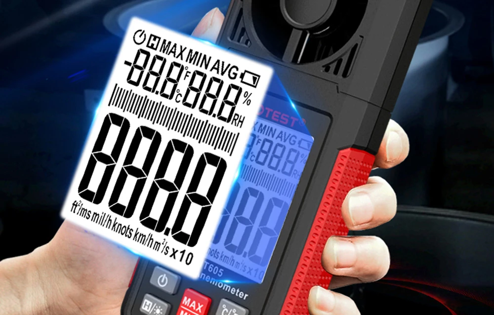 Skaitmeninis anemometras Habotest HT605 aprašymas - Prekės nuotrauka