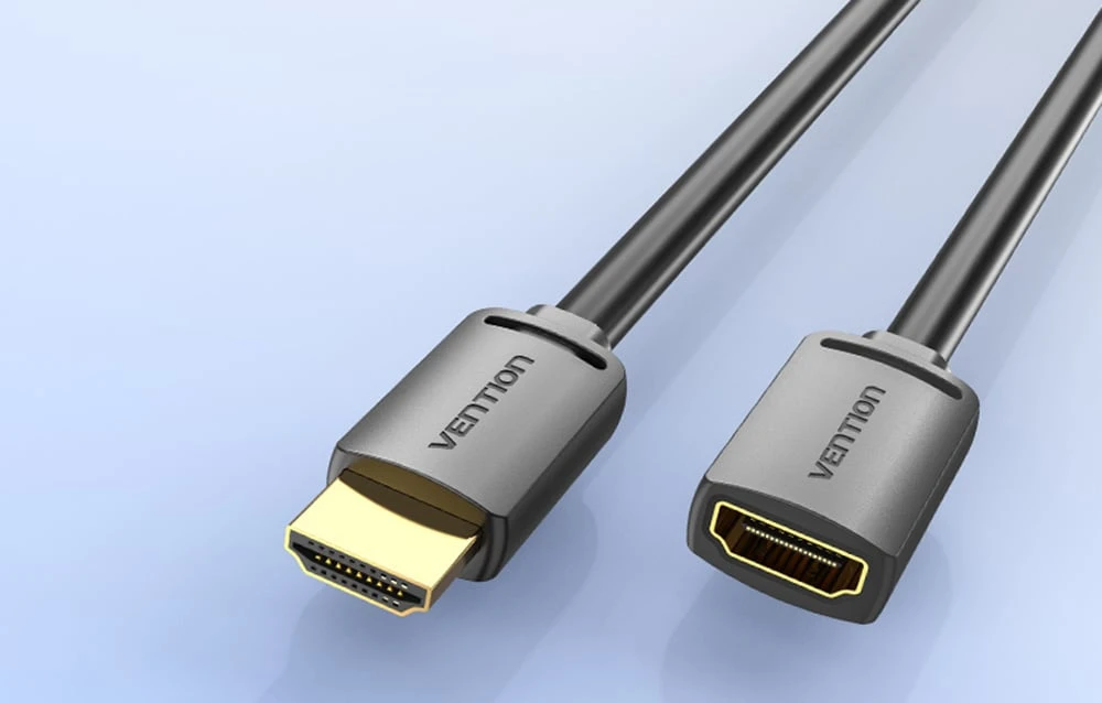 Vention HDMI-A kištukas su HDMI-A moterimi 4K HD PVC kabelis 3 m ventiliacijos AHCBI (juodas) aprašymas - Prekės nuotrauka