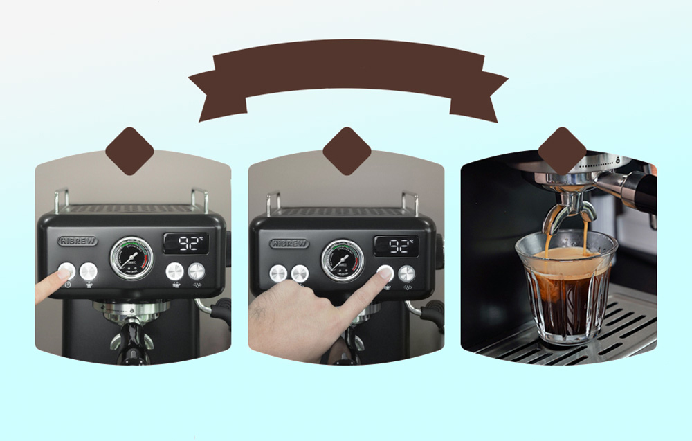 Kavos aparatas HiBREW H10A piston espreso aparatas with temperature control (juodas) aprašymas - Prekės nuotrauka