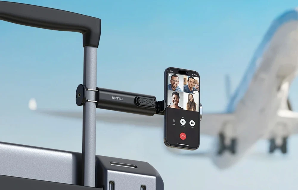 Holder with bluetooth remote Telesin with clamp for phones aprašymas - Prekės nuotrauka
