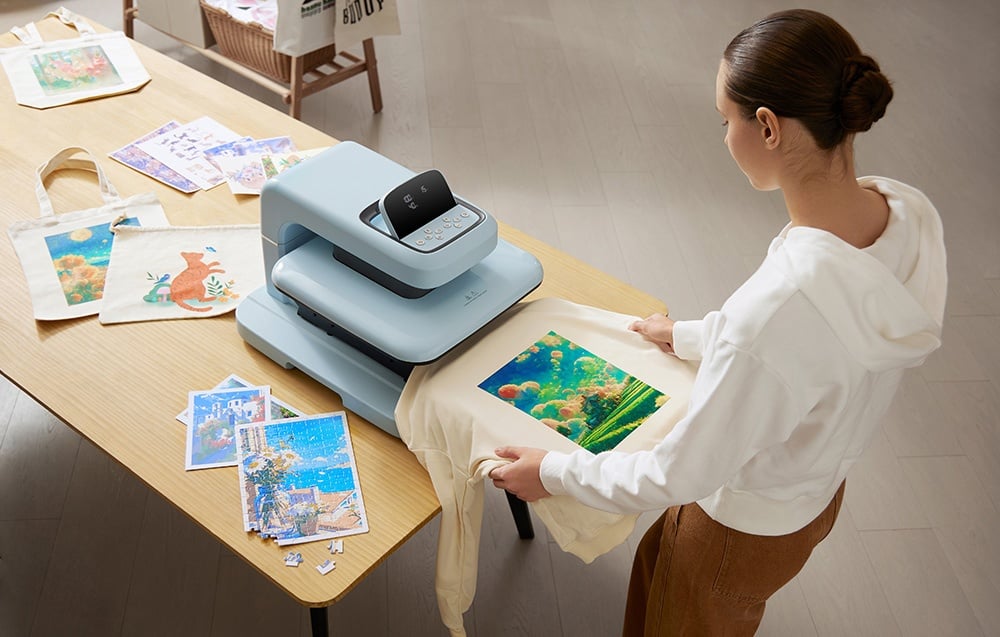 Spausdintuvas HTVRONT Auto 2 Digit Heat Transfer Press (Light Mėlyna) aprašymas - Prekės nuotrauka