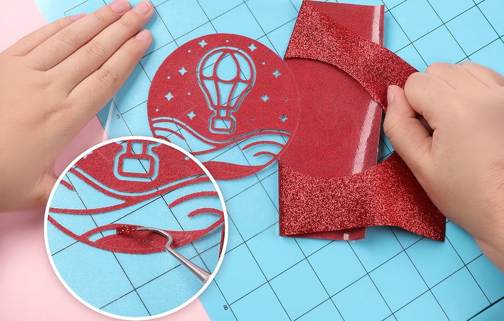 Spausdintuvas HTVRONT Glitter Heat Transfer Film, 30.5 cm x 90 cm (red) aprašymas - Prekės nuotrauka