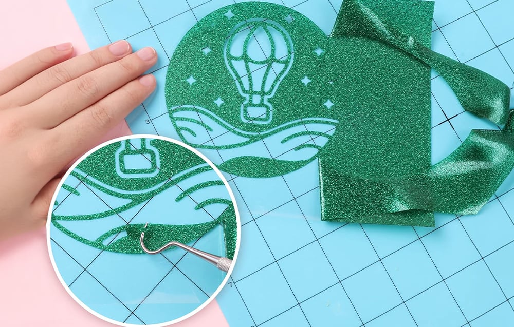 Spausdintuvas HTVRONT Glitter Heat Transfer Film, 30.5 cm x 90 cm (žalias) aprašymas - Prekės nuotrauka