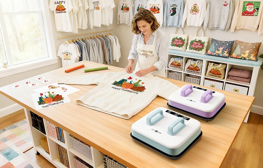 Spausdintuvas HTVRONT HPS07 Heat Transfer Press (mėlynas) aprašymas - Prekės nuotrauka