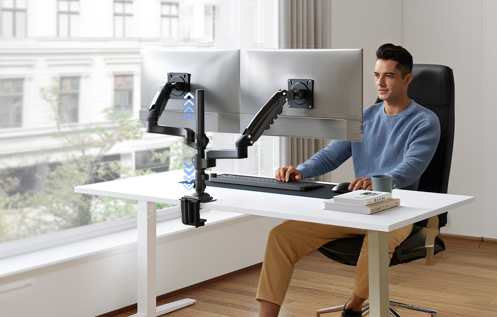 Laikiklis Huanuo Dual 13-32" monitoriaus stovas HNDS8 aprašymas - Prekės nuotrauka Laikiklis Huanuo Dual 13-32" monitoriaus stovas HNDS8 aprašymas - Prekės nuotrauka