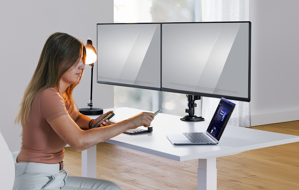 Laikiklis Huanuo Dual 13-32" monitoriaus stovas HNDS8 aprašymas - Prekės nuotrauka Laikiklis Huanuo Dual 13-32" monitoriaus stovas HNDS8 aprašymas - Prekės nuotrauka