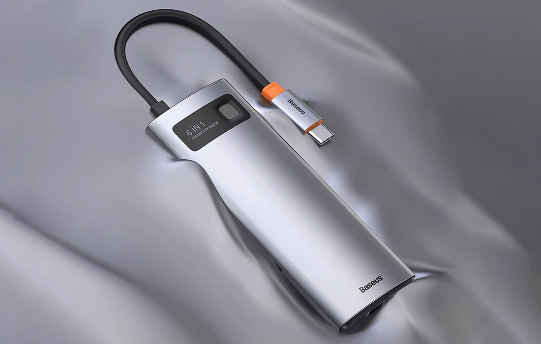 Baseus Metal Gleam serijos 6in1 šakotuvas USB-C - 3x USB 3.0 HDMI USB-C PD Ethernet RJ45 aprašymas - Prekės nuotrauka Baseus Metal Gleam serijos 6in1 šakotuvas USB-C - 3x USB 3.0 HDMI USB-C PD Ethernet RJ45 aprašymas - Prekės nuotrauka