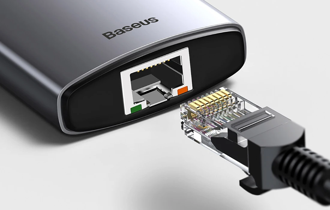 Baseus Metal Gleam serijos 6in1 šakotuvas USB-C - 3x USB 3.0 HDMI USB-C PD Ethernet RJ45 aprašymas - Prekės nuotrauka Baseus Metal Gleam serijos 6in1 šakotuvas USB-C - 3x USB 3.0 HDMI USB-C PD Ethernet RJ45 aprašymas - Prekės nuotrauka