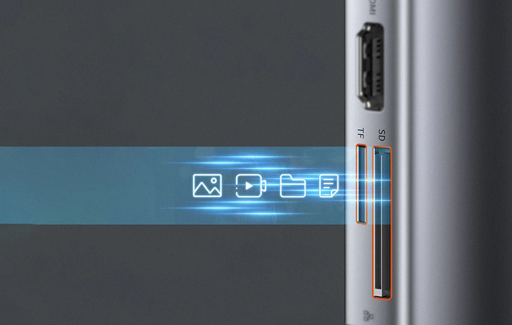 Šakotuvas 9in1 Baseus Metal Gleam Series, USB-C į 3x USB 3.0 + HDMI + USB-C PD + Ethernet RJ45 + Micro SD/SD + VGA aprašymas - Prekės nuotrauka Šakotuvas 9in1 Baseus Metal Gleam Series, USB-C į 3x USB 3.0 + HDMI + USB-C PD + Ethernet RJ45 + Micro SD/SD + VGA aprašymas - Prekės nuotrauka