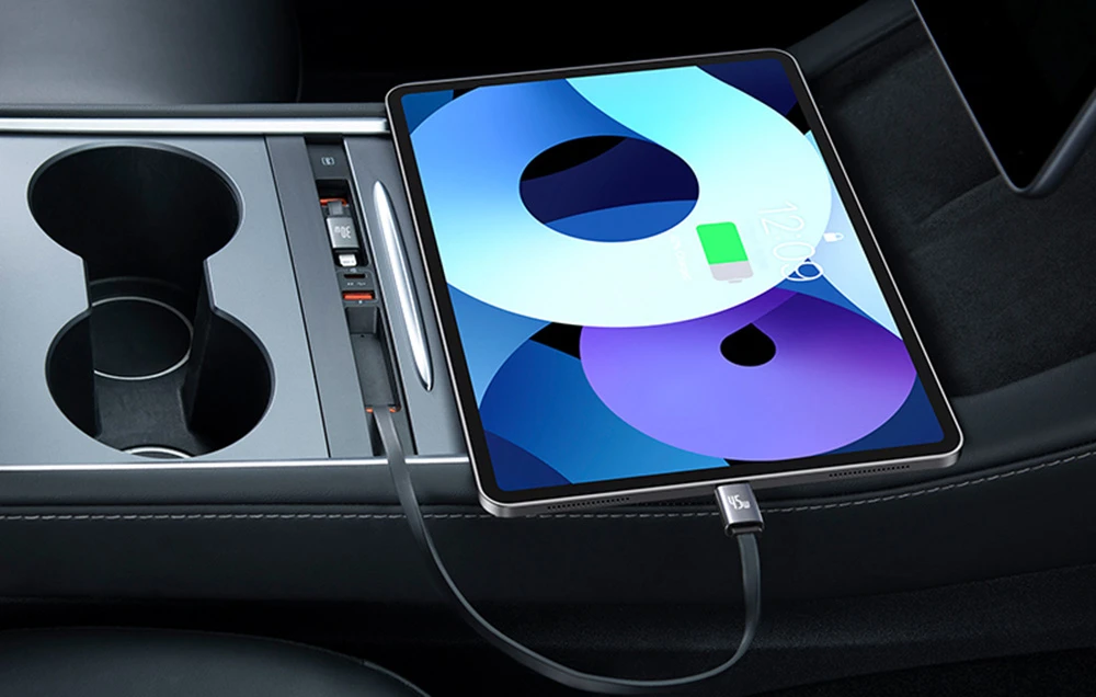 Hub Baseus T-Space su USB-C ir žaibo laidais, skirtais Tesla automobiliams (juodas) aprašymas - Prekės nuotrauka Hub Baseus T-Space su USB-C ir žaibo laidais, skirtais Tesla automobiliams (juodas) aprašymas - Prekės nuotrauka