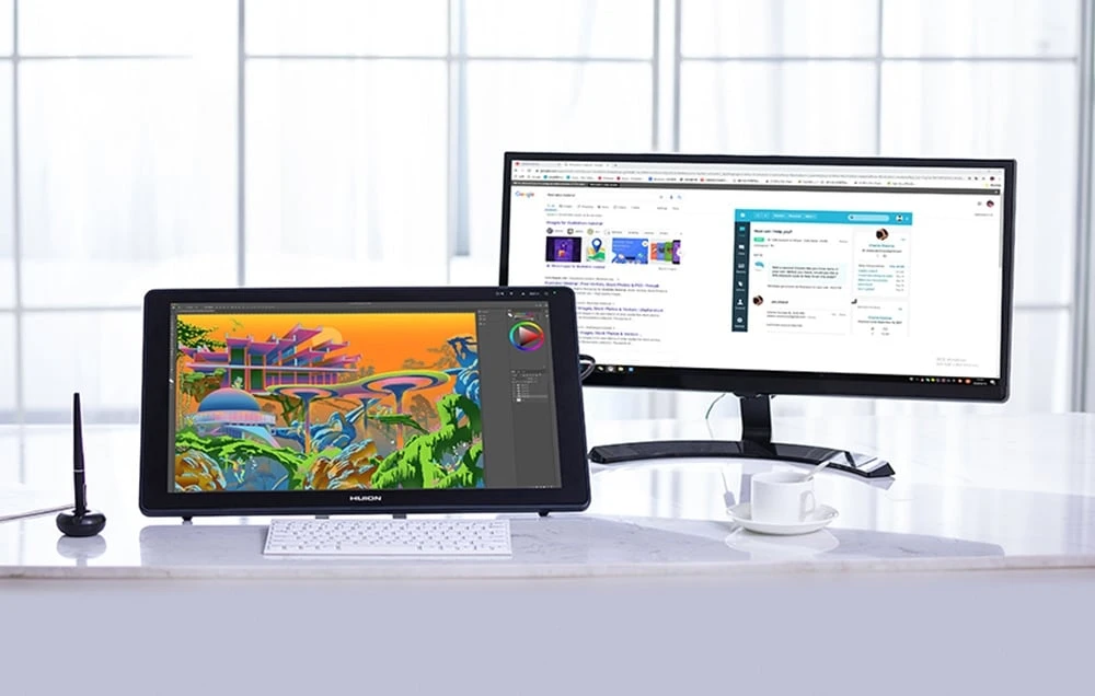 Huion Kamvas 22 Plus GS2202 grafinė planšetė aprašymas - Prekės nuotrauka Huion Kamvas 22 Plus GS2202 grafinė planšetė aprašymas - Prekės nuotrauka