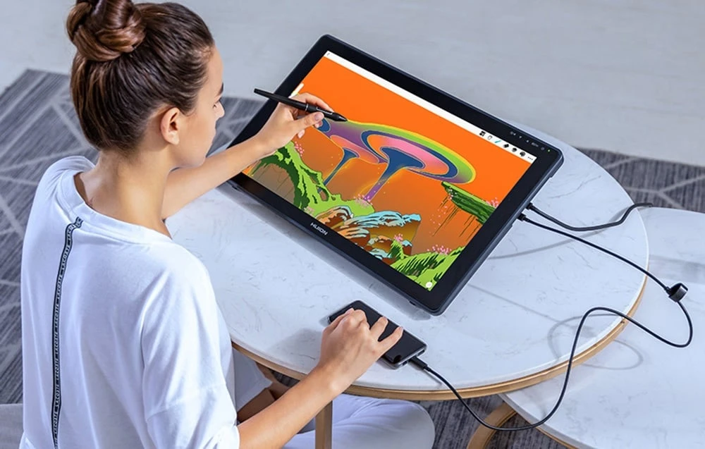 Huion Kamvas 22 Plus GS2202 grafinė planšetė aprašymas - Prekės nuotrauka Huion Kamvas 22 Plus GS2202 grafinė planšetė aprašymas - Prekės nuotrauka
