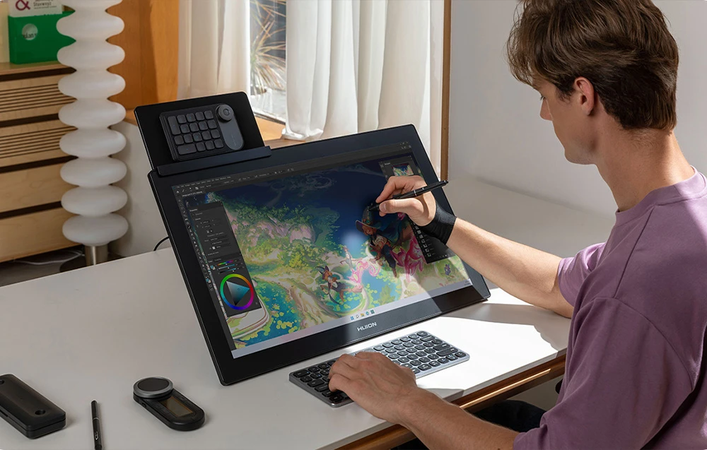 „Huion Kamvas Pro 24 Gen 3 GT2402“ grafinis planšetinis kompiuteris aprašymas - Prekės nuotrauka „Huion Kamvas Pro 24 Gen 3 GT2402“ grafinis planšetinis kompiuteris aprašymas - Prekės nuotrauka
