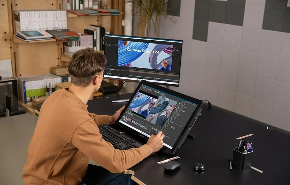 Grafinis kompiuteris HUION Kamvas Studio 24 aprašymas - Prekės nuotrauka Grafinis kompiuteris HUION Kamvas Studio 24 aprašymas - Prekės nuotrauka