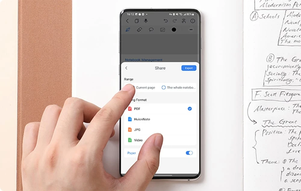Bevielė grafinė planšetė HUION Note X10 aprašymas - Prekės nuotrauka