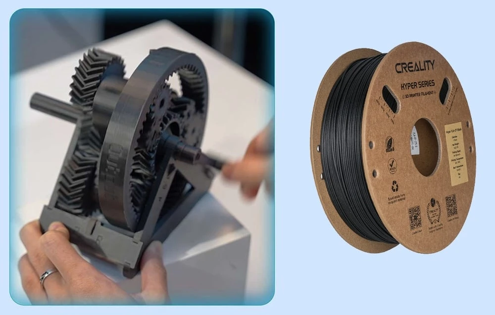 Hyper PLA-CF Creality Filament (Juodas) aprašymas - Prekės nuotrauka Hyper PLA-CF Creality Filament (Juodas) aprašymas - Prekės nuotrauka