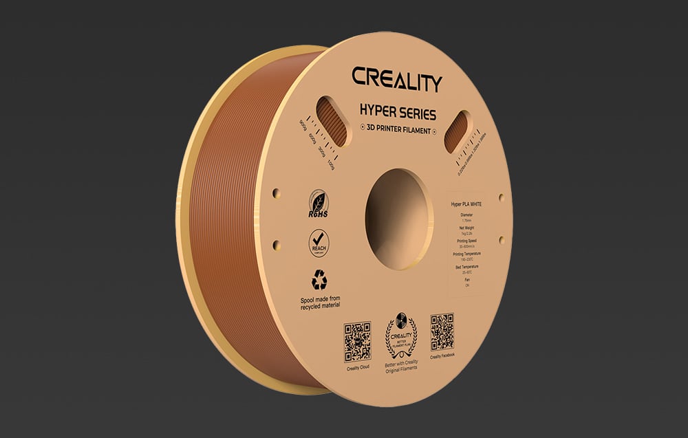 Creality Hyper PLA - 1,75mm - 1kg - Rudas aprašymas - Prekės nuotrauka Creality Hyper PLA - 1,75mm - 1kg - Rudas aprašymas - Prekės nuotrauka