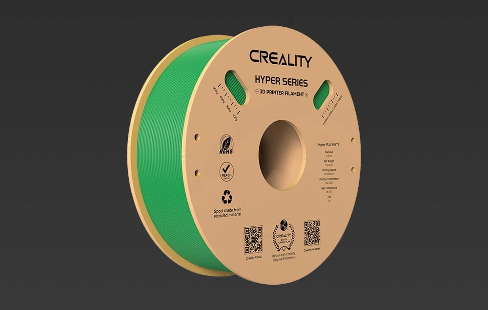 Creality Hyper PLA - 1.75mm - 1kg - Žalia aprašymas - Prekės nuotrauka Creality Hyper PLA - 1.75mm - 1kg - Žalia aprašymas - Prekės nuotrauka