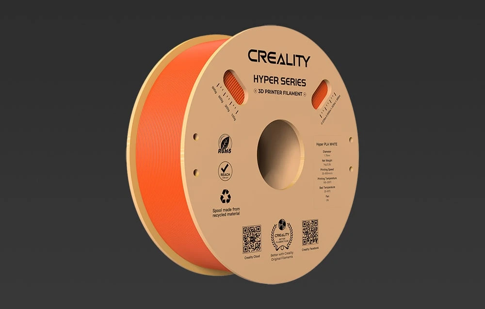 Creality Hyper PLA plastikas 1.75mm 1kg - Oranžinis aprašymas - Prekės nuotrauka