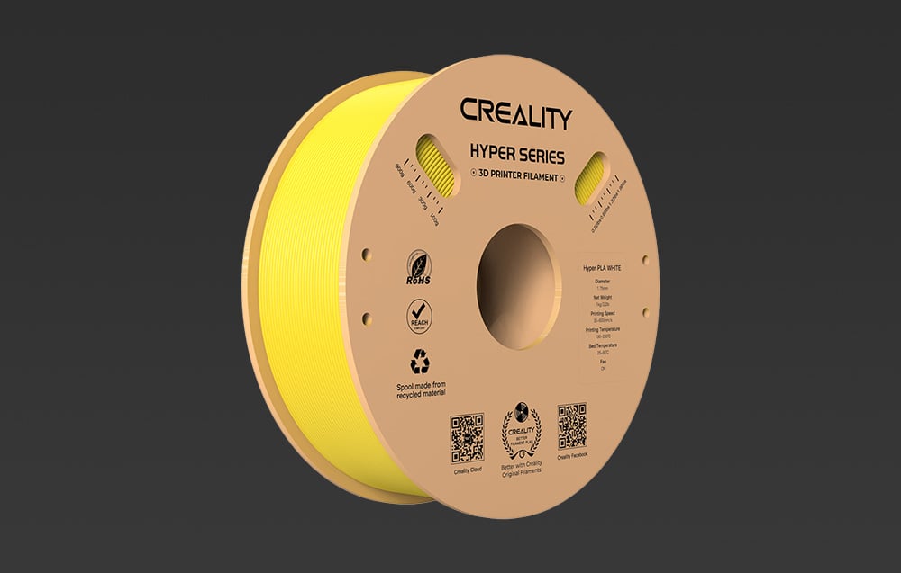Creality Hyper PLA - 1.75mm - 1kg - Geltona aprašymas - Prekės nuotrauka Creality Hyper PLA - 1.75mm - 1kg - Geltona aprašymas - Prekės nuotrauka