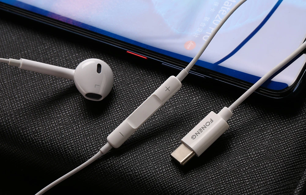 Į ausis įdedamos ausinės, laidinės Foneng T15, USB-C, 1.2 m (balta) aprašymas - Prekės nuotrauka Į ausis įdedamos ausinės, laidinės Foneng T15, USB-C, 1.2 m (balta) aprašymas - Prekės nuotrauka