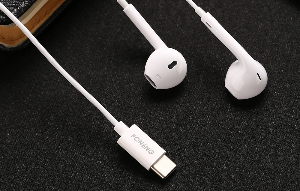 Į ausis įdedamos ausinės, laidinės Foneng T15, USB-C, 1.2 m (balta) aprašymas - Prekės nuotrauka Į ausis įdedamos ausinės, laidinės Foneng T15, USB-C, 1.2 m (balta) aprašymas - Prekės nuotrauka