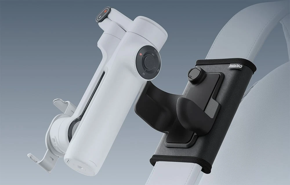 „Insta360 Flow 2 Pro“ kuprinės laikiklis – tvirtinamas prie kuprinės dirželių aprašymas - Prekės nuotrauka