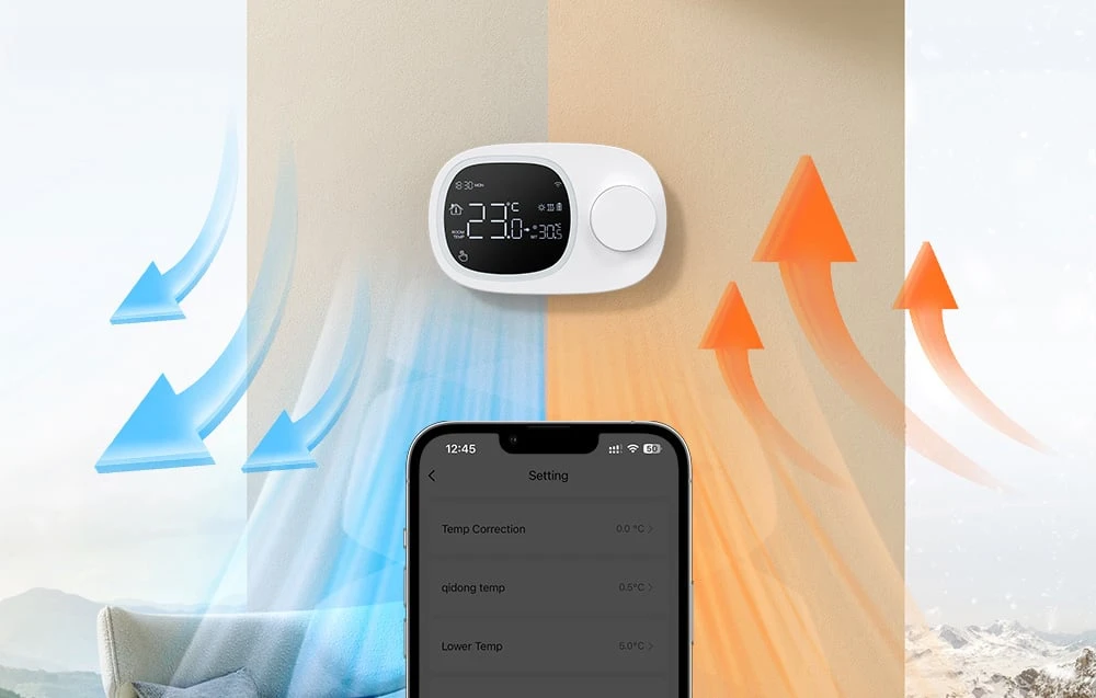Inteligentny termostat WiFi Avatto WT598 aprašymas - Prekės nuotrauka