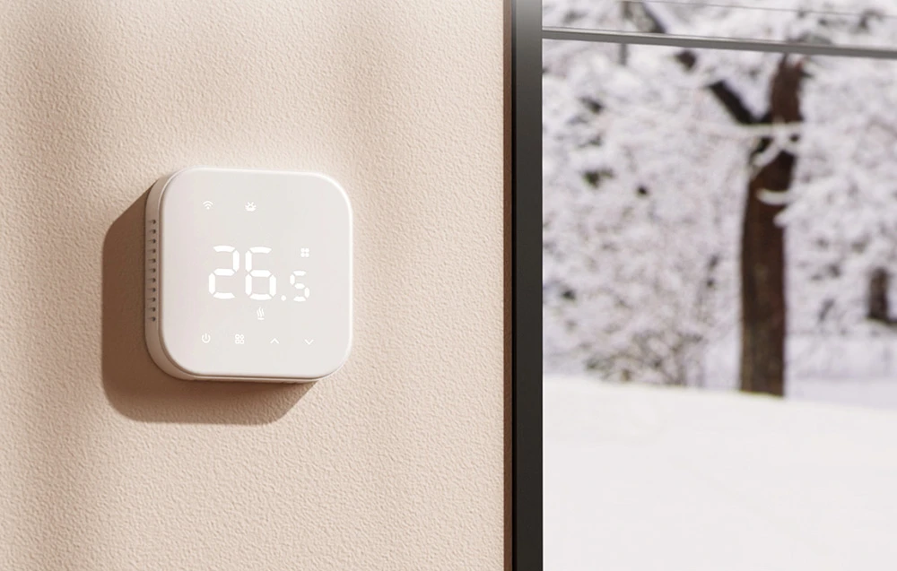 Meross MTS215MA 16A Wifi Matter išmanus termostatas elektriniam grindų šildymui, baltas aprašymas - Prekės nuotrauka