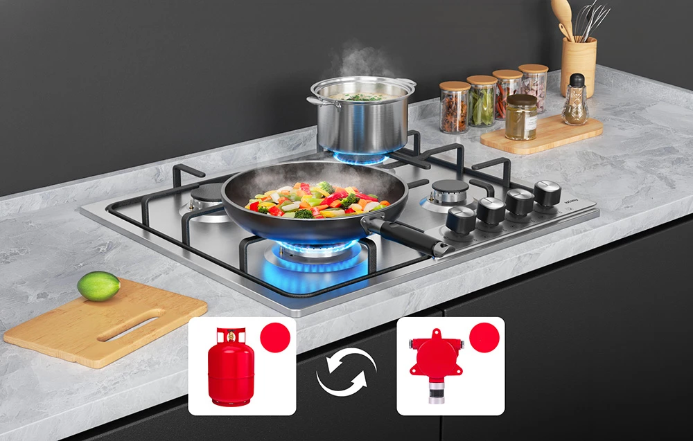 Amio ISEASY MGBG-604C 4-burner gas range aprašymas - Prekės nuotrauka