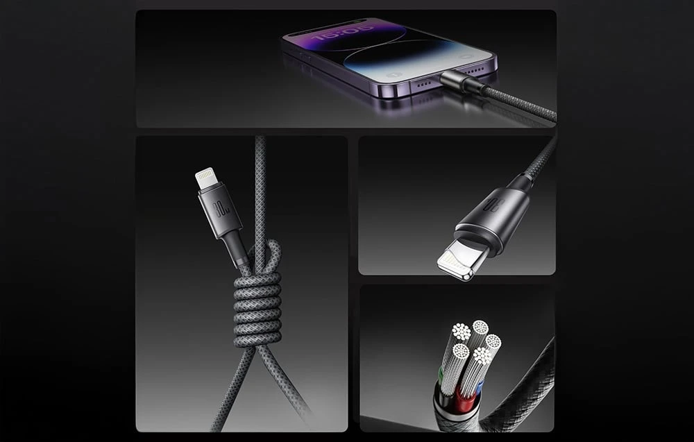 USB kabelis Joyroom SA-50 USB-C to Lightning 30W 1.2m tamsiai pilkas aprašymas - Prekės nuotrauka