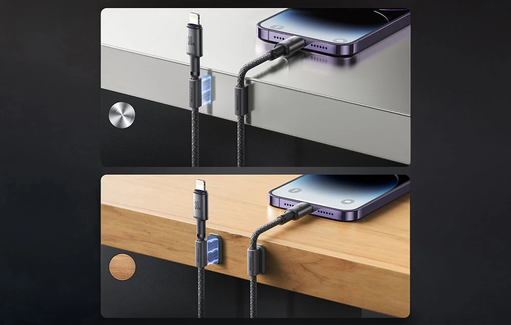 USB kabelis Joyroom SA-50 USB-C to Lightning 30W 1.2m tamsiai pilkas aprašymas - Prekės nuotrauka