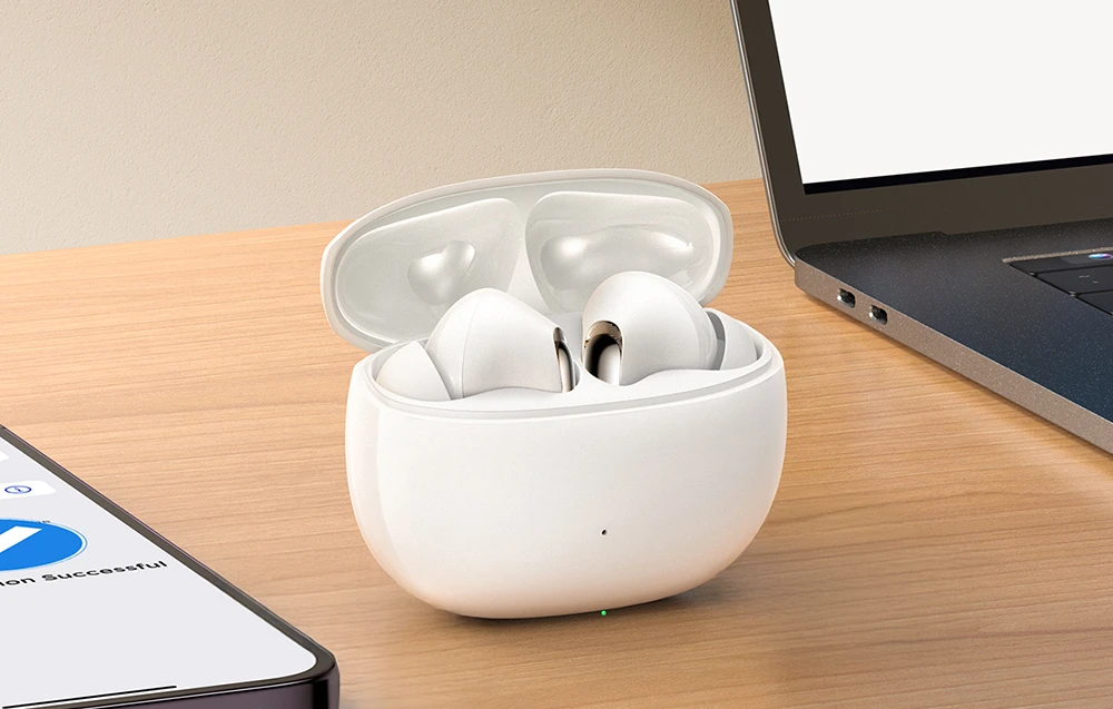 Joyroom Funpods JR-FN1 belaidės į ausis įkišamos TWS Bluetooth 5.4 ANC ENC ausinės – baltos spalvos aprašymas - Prekės nuotrauka Joyroom Funpods JR-FN1 belaidės į ausis įkišamos TWS Bluetooth 5.4 ANC ENC ausinės – baltos spalvos aprašymas - Prekės nuotrauka