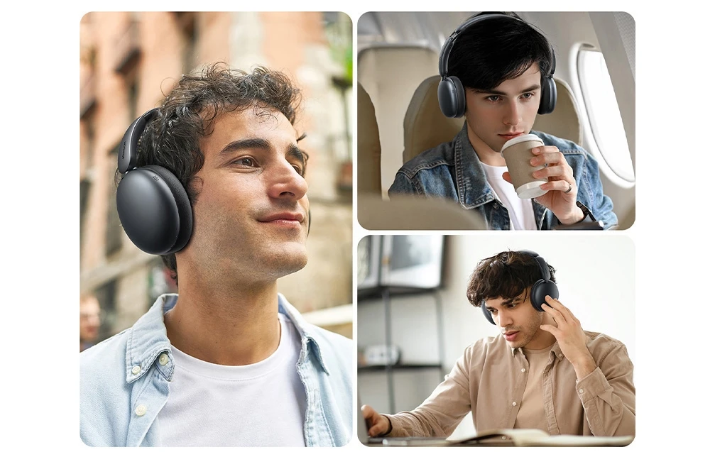 Joyroom J-Head Series JR-JH1 belaidės ausinės su ANC Bluetooth – juodos spalvos aprašymas - Prekės nuotrauka