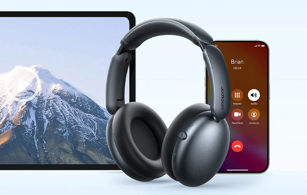Joyroom J-Head Series JR-JH1 belaidės ausinės su ANC Bluetooth – juodos spalvos aprašymas - Prekės nuotrauka