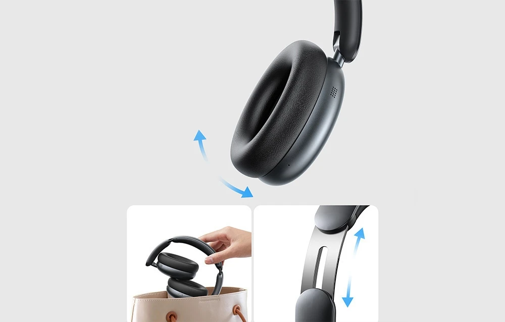 Joyroom J-Head Series JR-JH1 belaidės ausinės su ANC Bluetooth – juodos spalvos aprašymas - Prekės nuotrauka