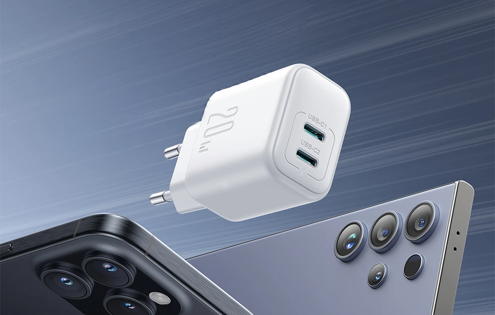 Joyroom JR-TCF12 tinklo įkroviklis 2x USB-C 20W PD / QC 3.0 - baltas aprašymas - Prekės nuotrauka Joyroom JR-TCF12 tinklo įkroviklis 2x USB-C 20W PD / QC 3.0 - baltas aprašymas - Prekės nuotrauka